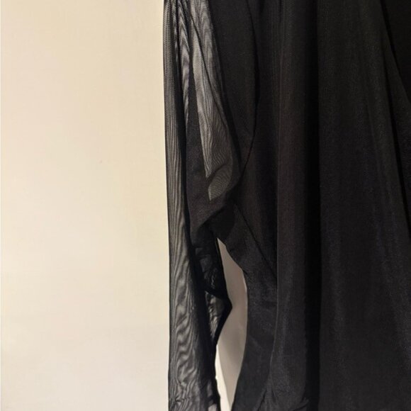 DKNY Black Sheer Sleeve Blouse - Picture 4 of 5